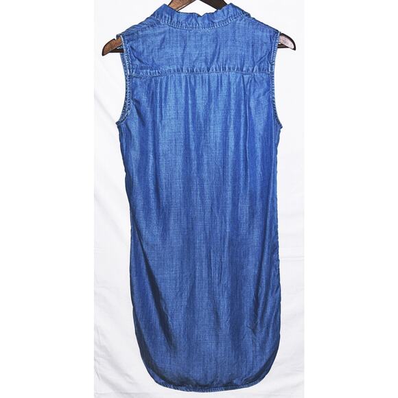 Andrea Jovine Women's XS Button Front Sleeveless Blue Jean Dress - Picture 4 of 4